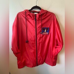 Vintage 80s Disney Mickey Unlimited Red Lightweight Hooded Windbreaker Jacket M
